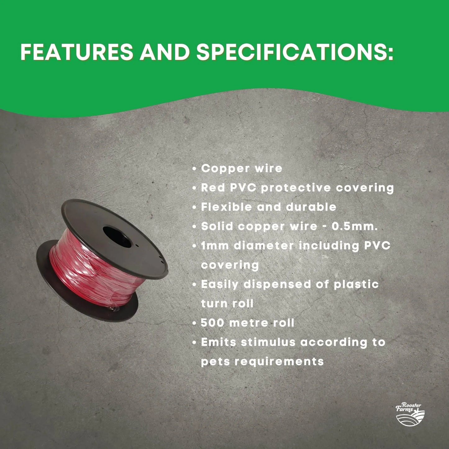 Rooster Farms 500m Dog Fence Underground Boundary Wire Cable - For TP16 Collar - view 8