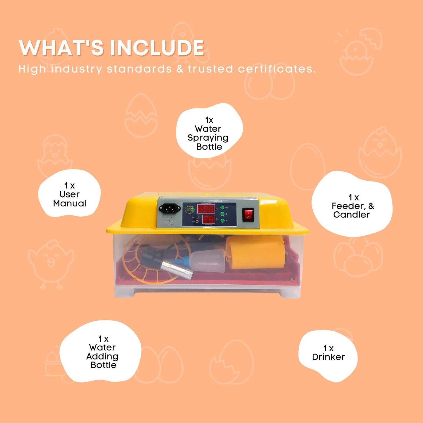 Rooster Farms Electric 24 Egg Incubator + Accessories for Chicken Quail Duck - view 9