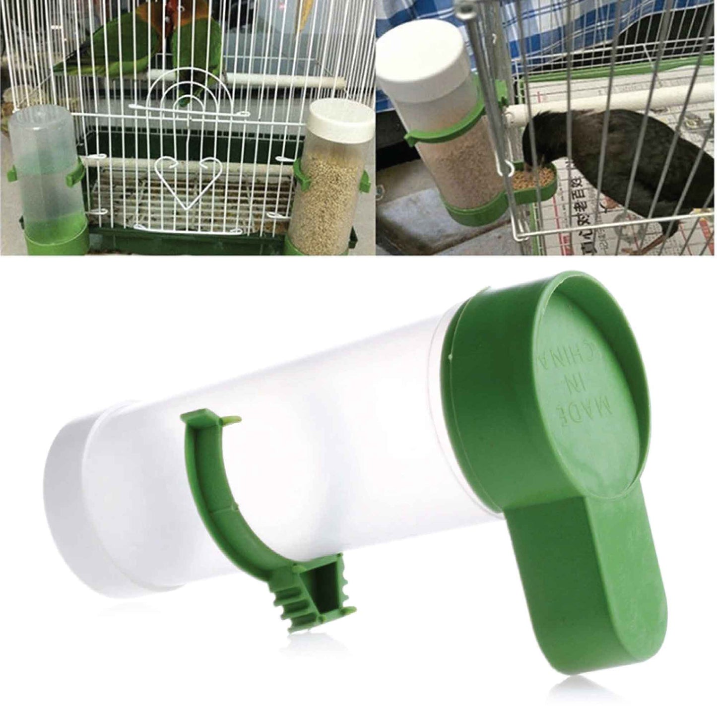 Bird Cage Food Dispenser Feeder Automatic Pet Parrot Budgie Cockatiel Aviary - view 5