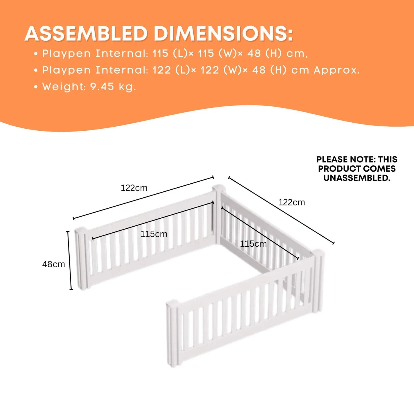 Rooster Farms 1.15m PVC Dog Play Pen Extension for Whelping Box 3 Side Enclosure - view 5