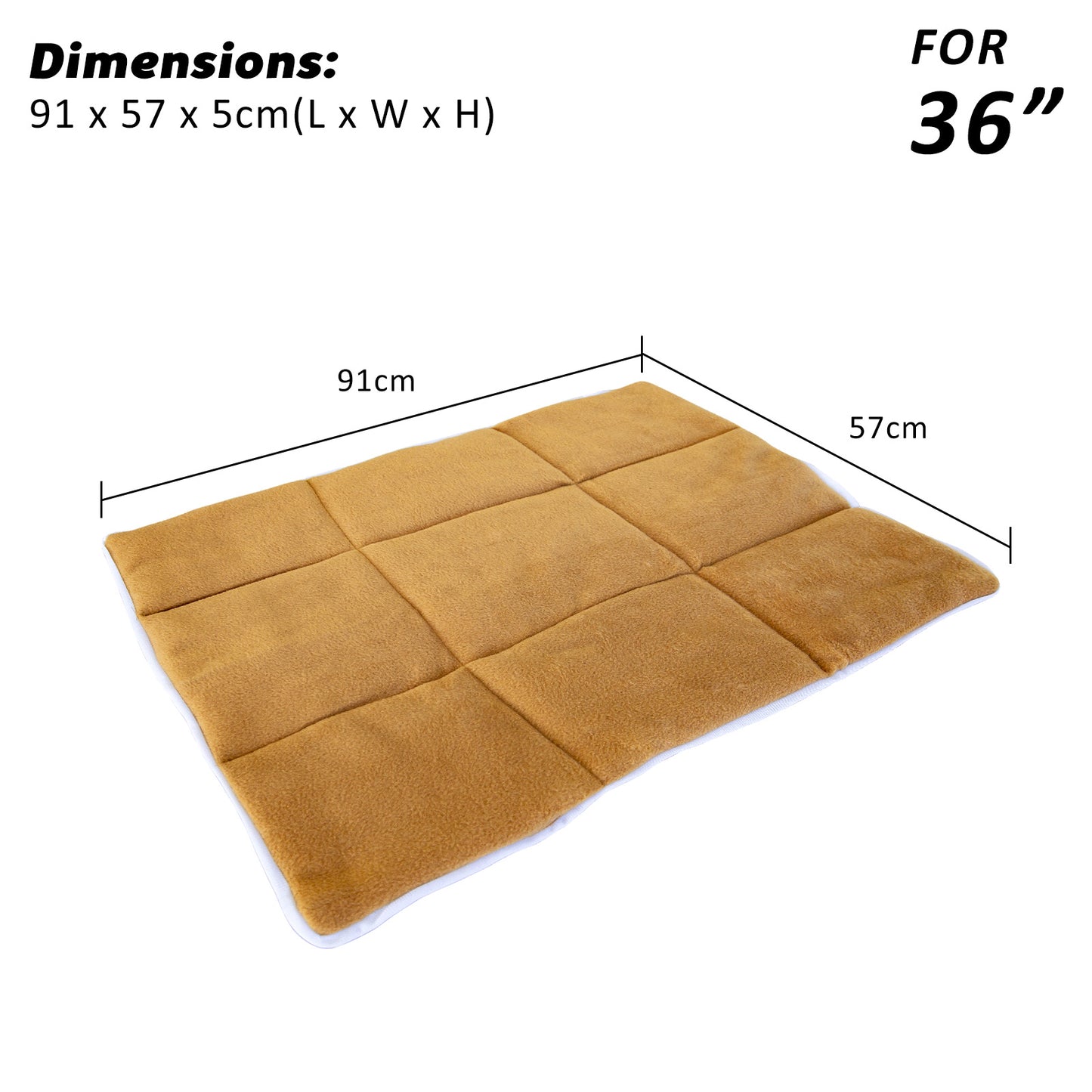 Pet Dog Cat Cushion Mat Pad 36in BEIGE - view 5