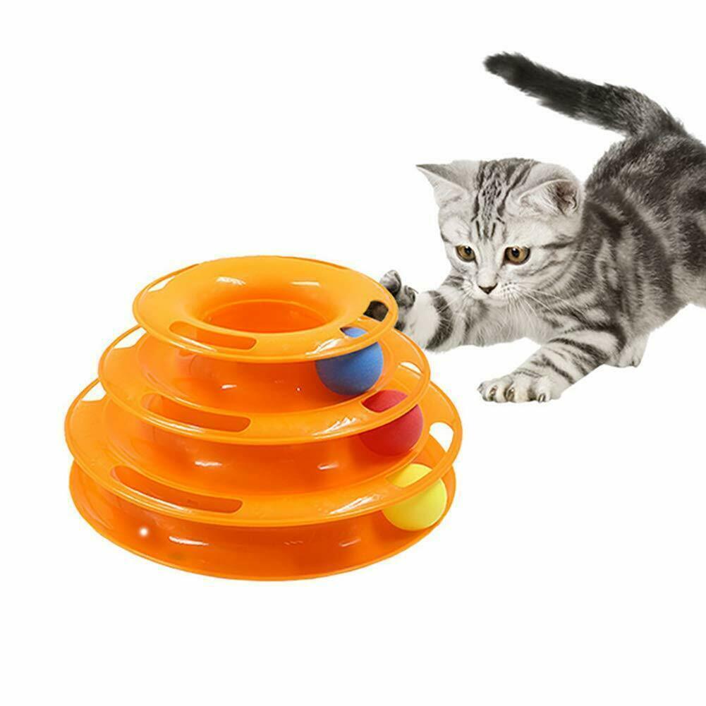 Funny Cat Toy Plastic Tower Interactive Track Ball Playing Game - Assorted Colours - view 10
