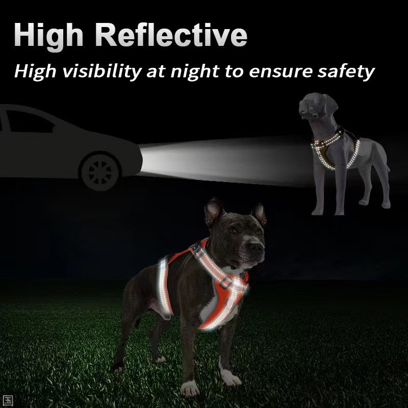 Reflective Dog Harness with Leash, No-Pull Vest Harness for Dogs, Adjustable Dog Vest with Handle, Walking Training Pet Harness L size - view 5