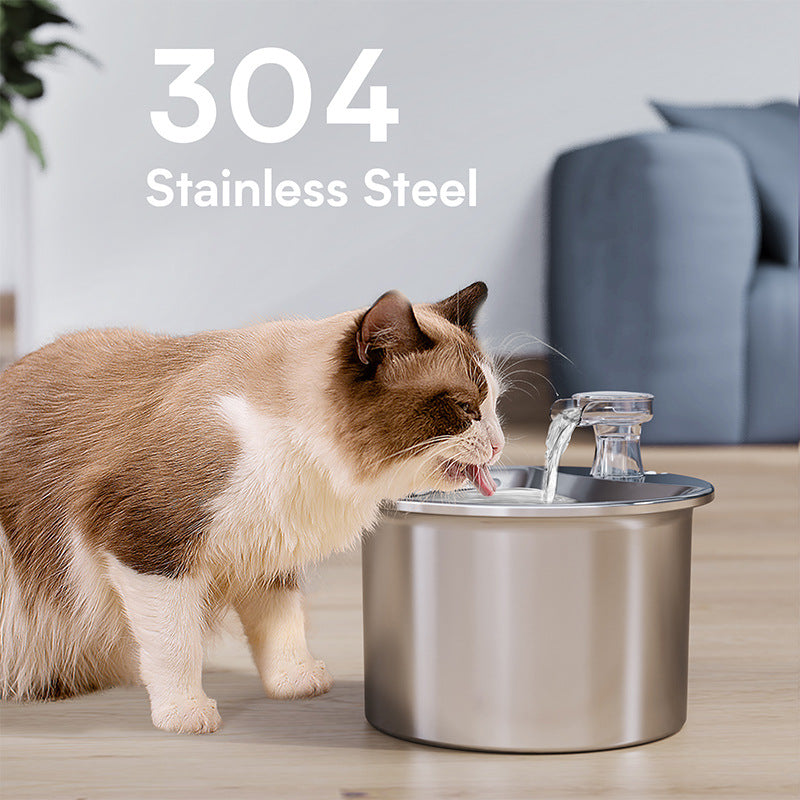 Beginner Package Stainless Steel Pet Water Fountain with Automatic Power-Off -Plug Not Included - view 3