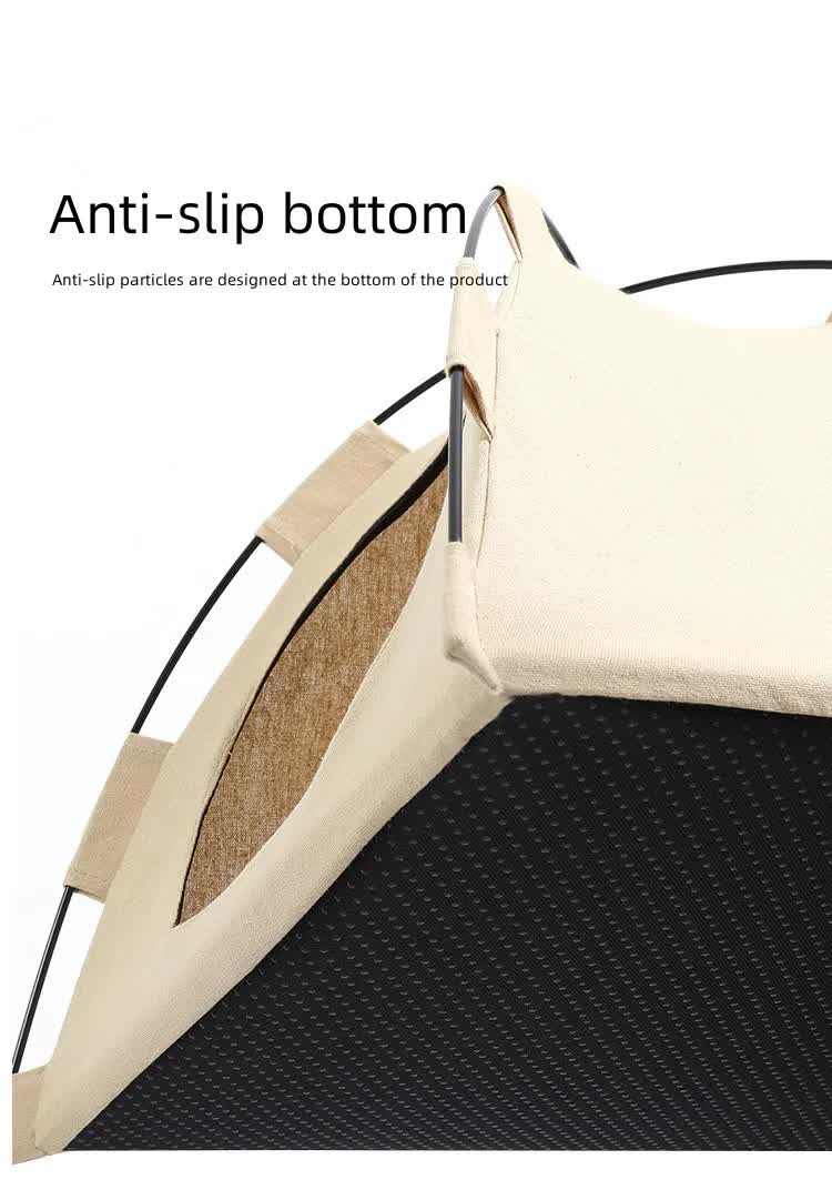 Outdoor Cat House,Pet Tent -Windproof and Dustproof Shelter for Small Pets, Grey, Size: M 40x40x37cm - view 5