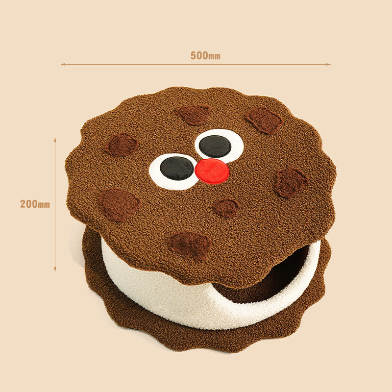Adorable Cookie-Shaped Cat Bed - Cozy and Playful Pet Hideout (50x20 cm) - view 5