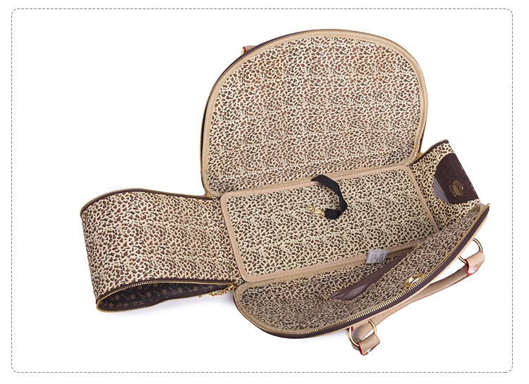 Portable Pet Travel Bag - Anti-Crush Dog Carrier for Outdoor Trips (L-42x29x18cm, Coffee Color) - view 3
