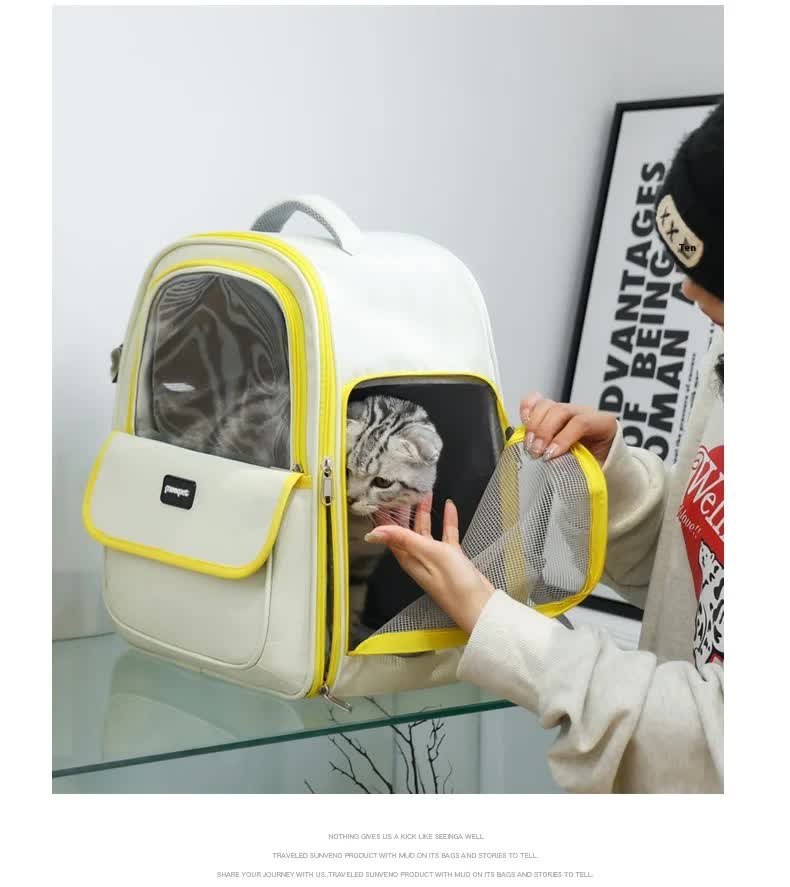 Coffee Pet Carrier Backpack - Space Capsule Design for Cats & Small Dogs - view 7
