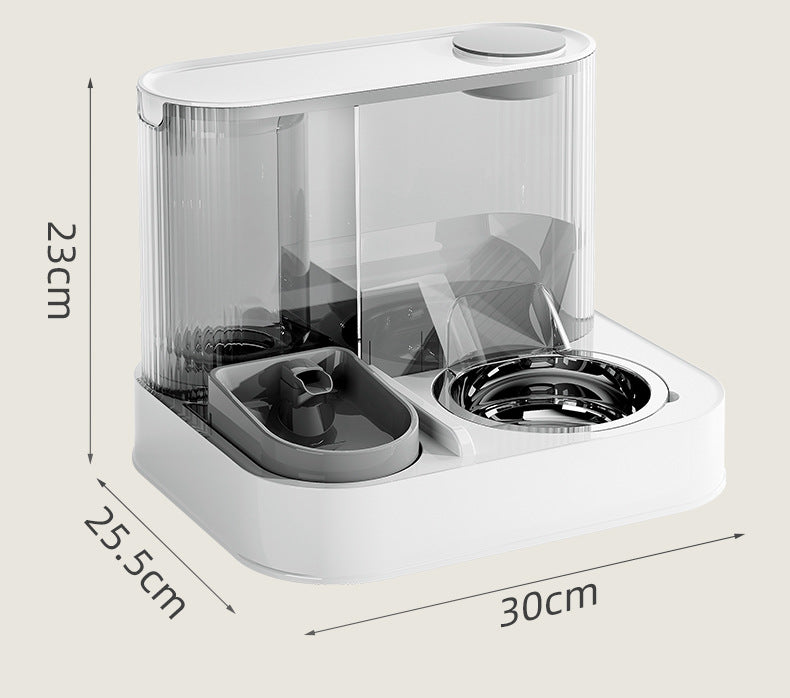 Automatic Pet Feeder and Water Bowl - 2-in-1 Yellow Stainless Steel Bowl Cat Feeding Station - view 7