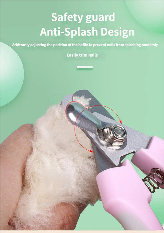 3 PCS Pink Professional Pet Nail Clippers for Dogs and Cats - Sharp Stainless Steel Blades with Safety Guard and Anti-Splash Baffle - Ergonomic Non-Slip Handle for Safe and Easy Grooming - view 6