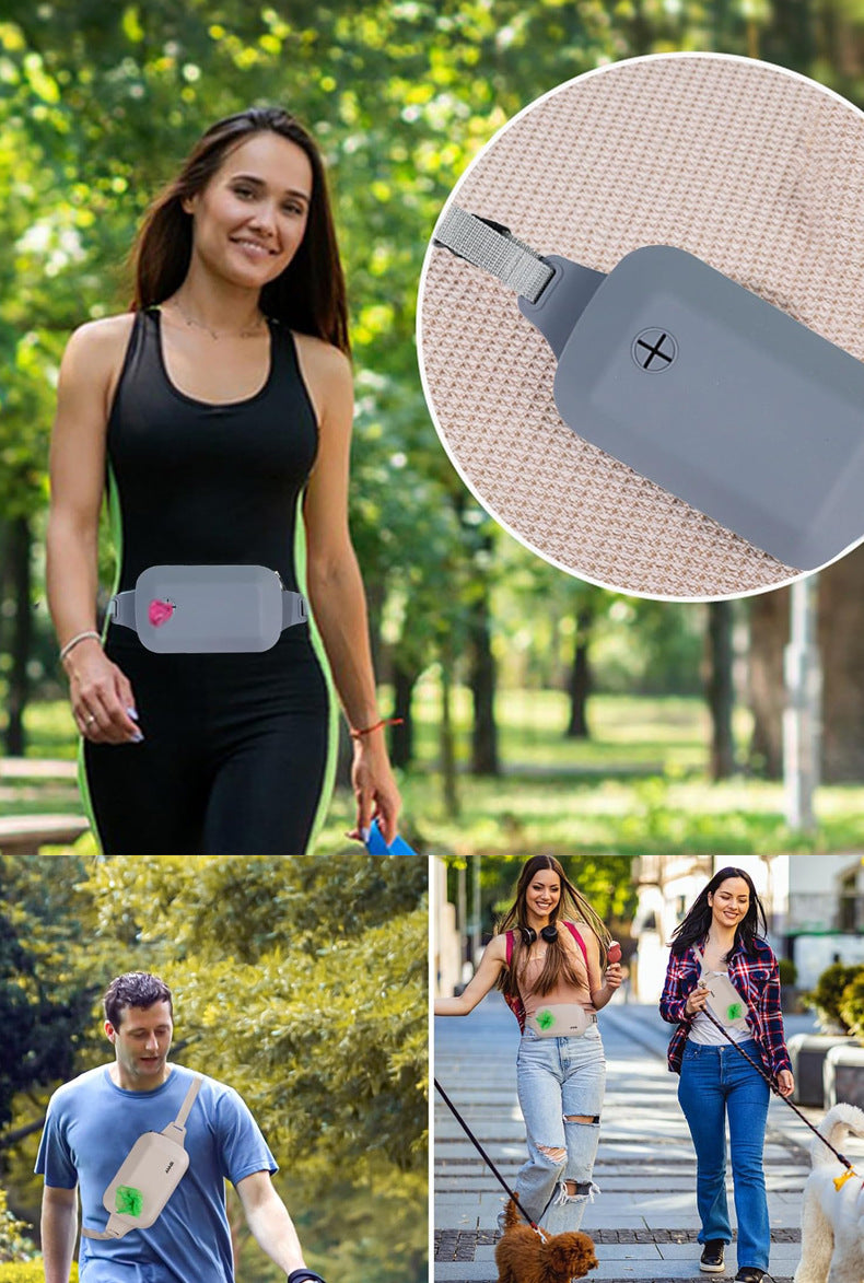 Black Silicone Pet Treat Pouch for Dog Training - Portable Waist Bag with Waste Bag Holder - view 6