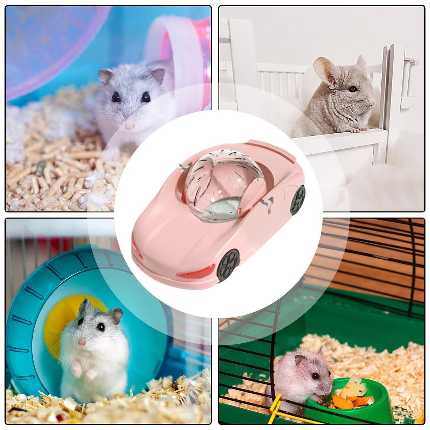 Pink Fun Hamster Racing Wheel Toy - Durable PP Plastic Exercise Wheel for Active Small Pets - view 2