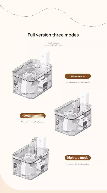 Transparent yellow Wireless Sensor Pet Water Fountain - 1.5L Automatic Filtered Dispenser - view 4