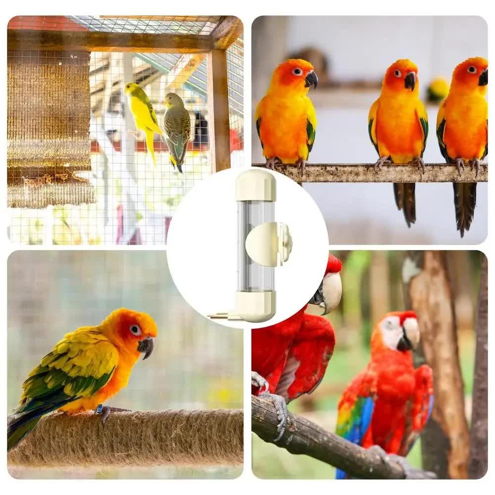 Brown Automatic Bird Water Feeder Bottle (200ml) - Leakproof No-Drip Dispenser for Parrots - view 6