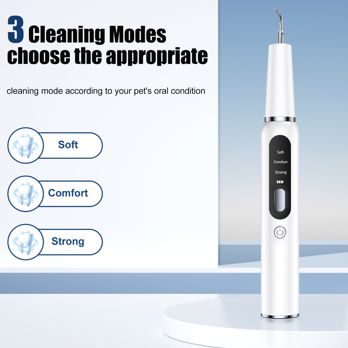 Black Professional Pet Dental Cleaning Kit - Ultrasonic Scaler, Tools & 3 Modes - view 5