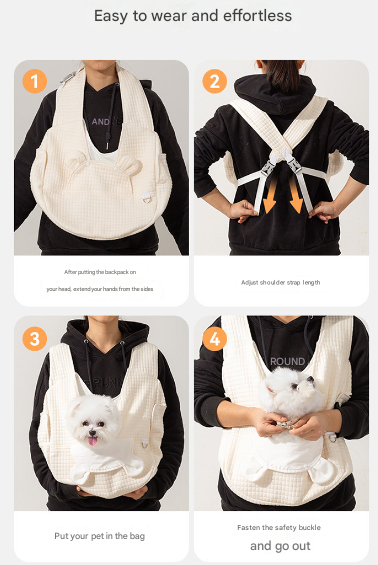Grey Soft Quilted Pet Carrier Backpack - Front Pack for Small Dogs & Cats (Up to 6kg) | Secure X-Straps, Breathable Design - view 6