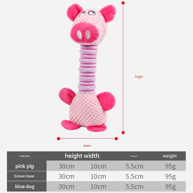 2-Piece Brown Long Neck Plush Dog Toy - Interactive Chew & Cuddle Toy for Puppies - view 4