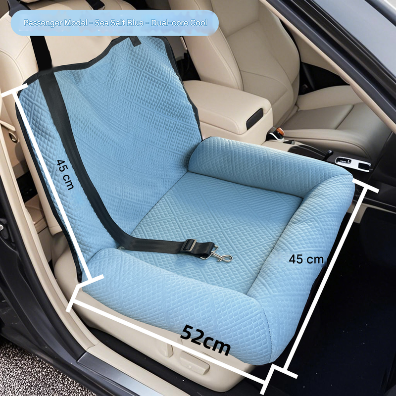 Dark blue Plush Dog Car Booster Seat - 2-in-1 Travel Bed for Small Dogs with Washable Cover - view 5