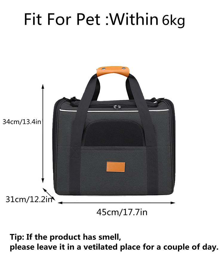 Foldable Soft-Sided Pet Carrier for Travel - Fits Cats & Small Dogs Under 6kg, with Removable Plush Bed & Shoulder Strap(grey) - view 10