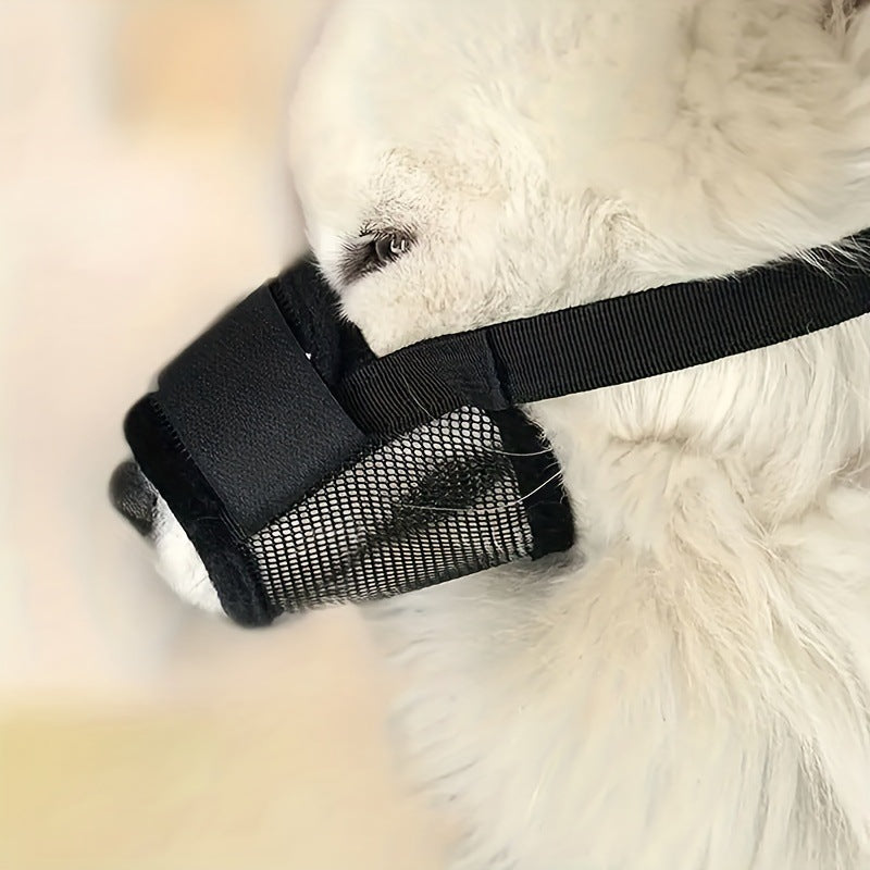 3 Pcs Size XL Black Breathable Mesh Dog Muzzle - Soft & Comfortable Guard to Prevent Biting, Allows Panting and Drinking - view 7