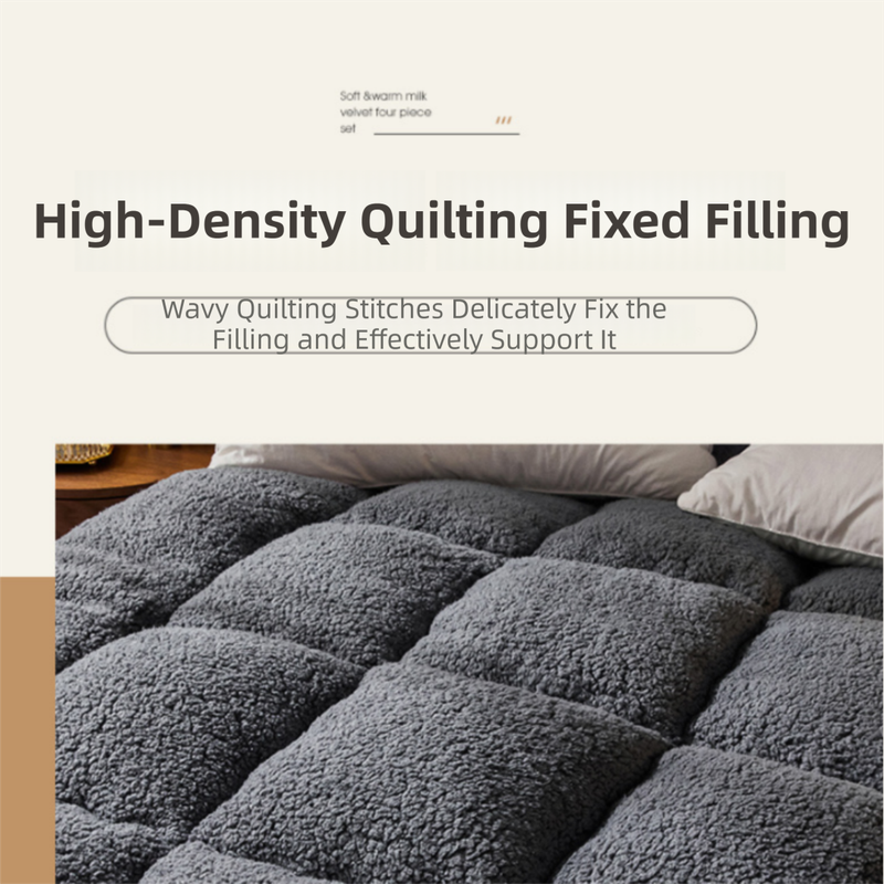 Superior Insulation Grey Dual-Sided Pet Sleeping Mat(40X60CM) for Dogs & Cats - 3D Thickened Support & Durable Wavy Quilting, Reversible Lamb Velvet & Brushed Cotton Bed - view 5