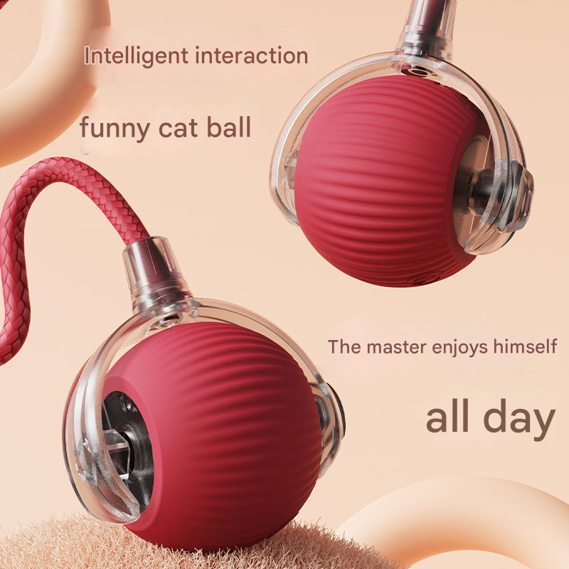 2-PCS Green Automatic Interactive Cat Ball Toy with Rope - Durable & Bite-Resistant Pet Jump Ball for Self-Entertainment & Play - view 5
