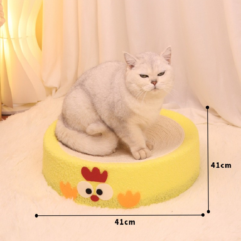 Round black coal balls Large Cat Scratcher Bed 2 in 1 Sisal Scratching Pad & Plush Lounge Nest Durable Claw Grinder Mat for Indoor Cats - view 4