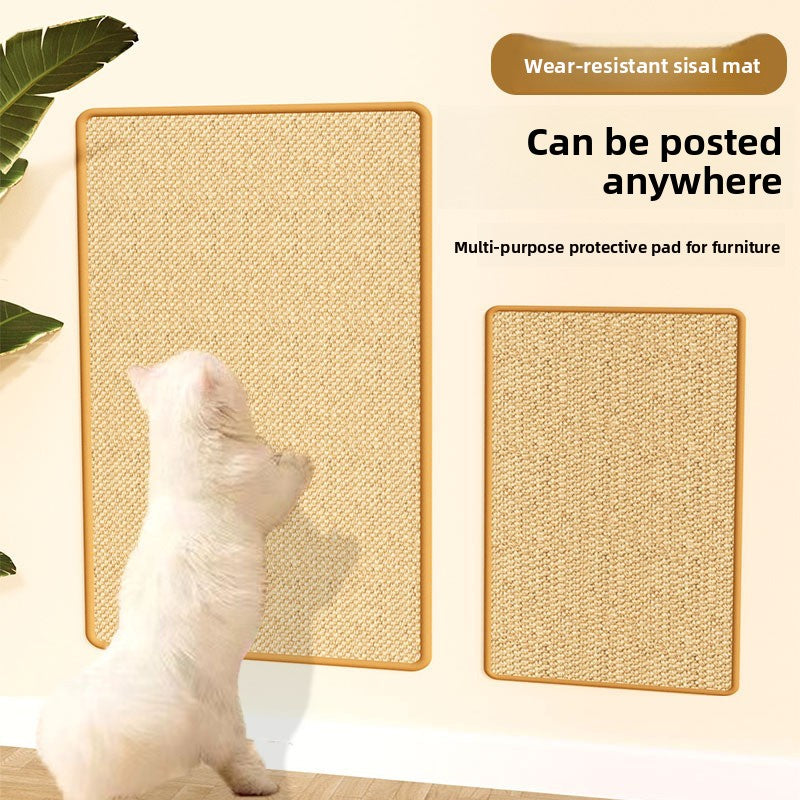 3-PCS Self-Adhesive Sisal Cat Scratching Mat Vertical Wall Mounted Scratcher Board for Furniture Protection(30cmx40cm) - view 5