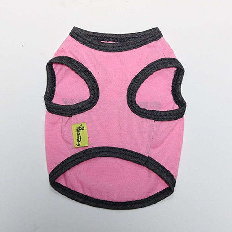2 Pack Cotton "Security" Dog Vest Size M - Breathable Summer Tank Top - Black with Yellow Trim & Pink with Black Trim for Small Pets - view 4