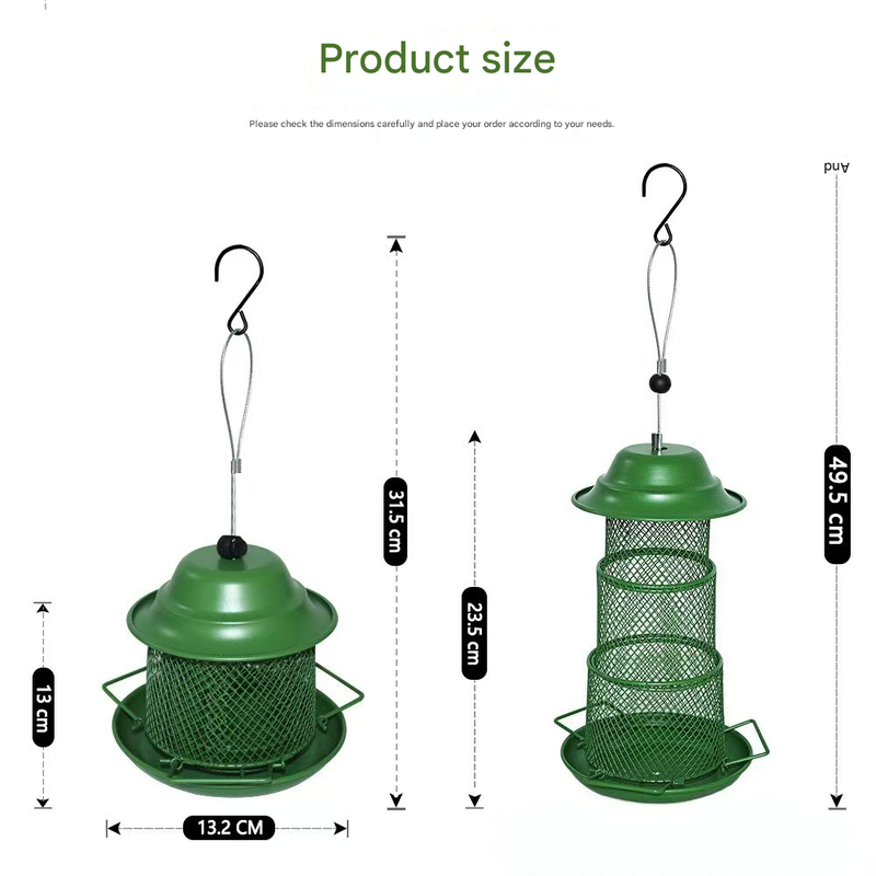 Square Retractable Metal Hanging Bird Feeder 3-Tier Mesh Design Weatherproof Outdoor Wild Bird Feeding Station for Local Garden and Backyard Support - view 4