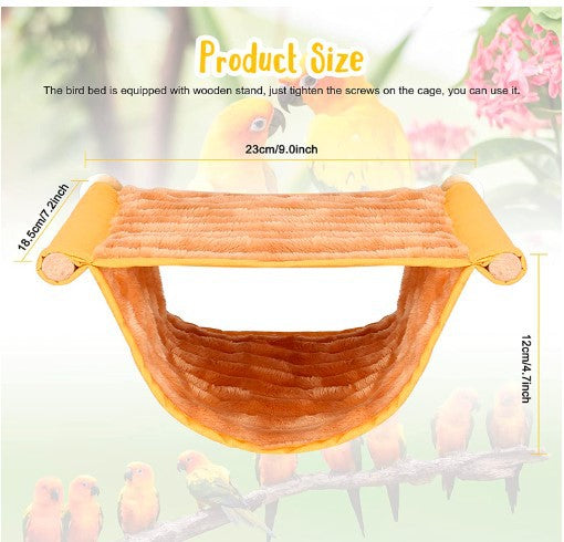 2-Pack Grey Bird Hammock Bed for Parrots, Budgies, and Small Pets – Warm, Soft, Washable Hanging Nest with Easy Installation for Cage or Window Use(Size: L) - view 4