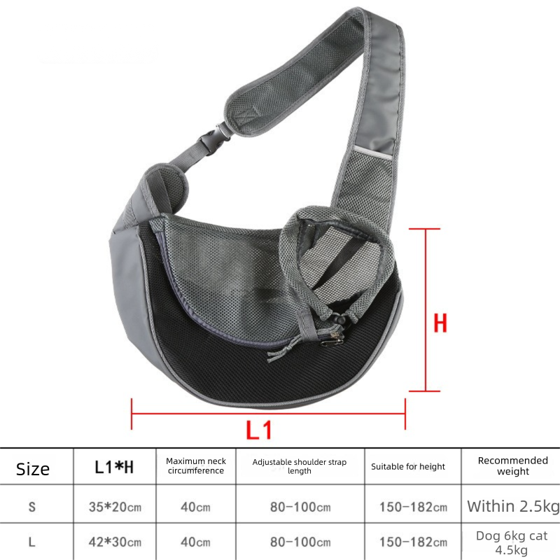 Red Portable Pet Sling Backpack for Small Dogs and Cats – Size S with Breathable Mesh Design - view 6