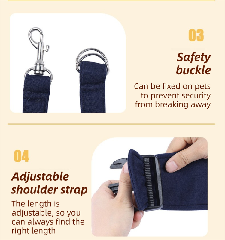 Dark Blue Lightweight Breathable Pet Crossbody Bag with Adjustable Padded Strap & Reversible Double-Sided Design - view 4