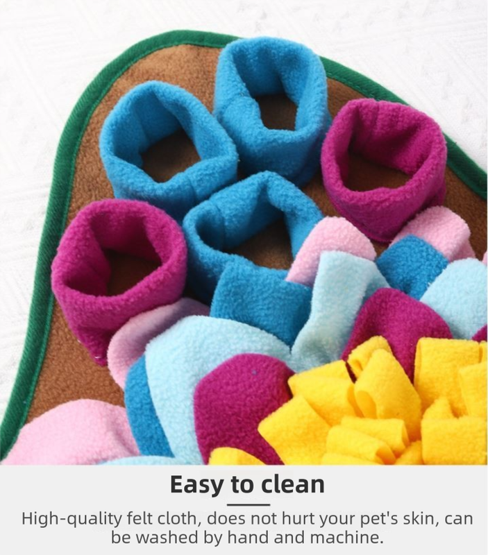 Blue 48x48CM Durable Felt Cloth Pet Puzzle Sniffing Mat - Mental Stimulation & Slow Feeding Pad - view 4