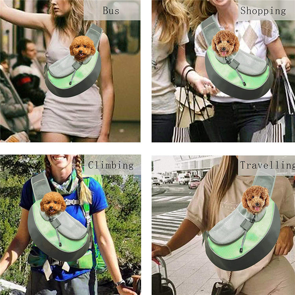 Red Hands-Free Pet Chest Carrier - Breathable Mesh Crossbody Bag for Dogs & Cats within 2.5KG - view 4