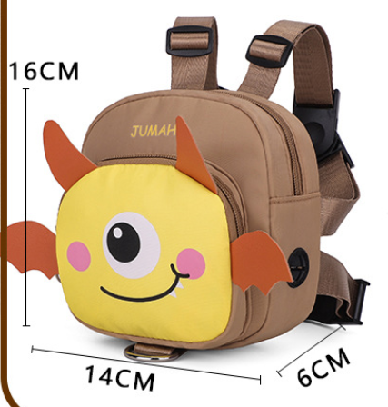 Light Green Cute Cartoon Monster Pet Backpack | Small Dog Self-Wearing Snack Bag | Adjustable Harness with Leash Attachment and Waste Bag Dispenser - view 2