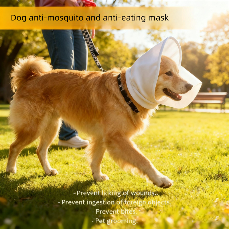 Size S Black Mesh Net Hood for Dogs – Protective Face Cover Against Insects, Debris, and Oral Ingestion - view 5