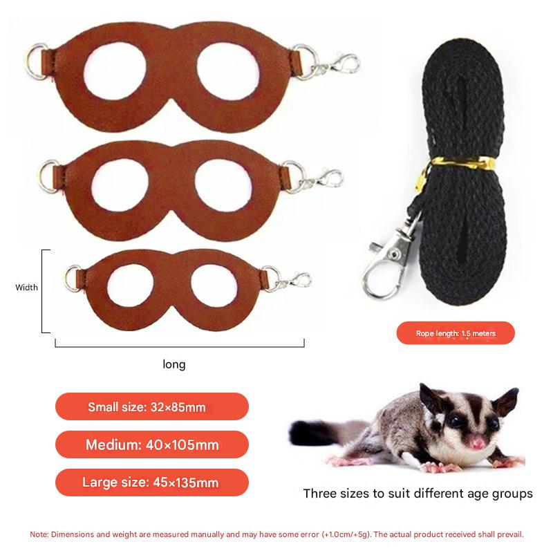 2-Pack Apple green Small Mammal Harness Set – 6 Pcs (S/M/L ×2) + 2×1.5m Leashes for Secure Outdoor Handling - view 4