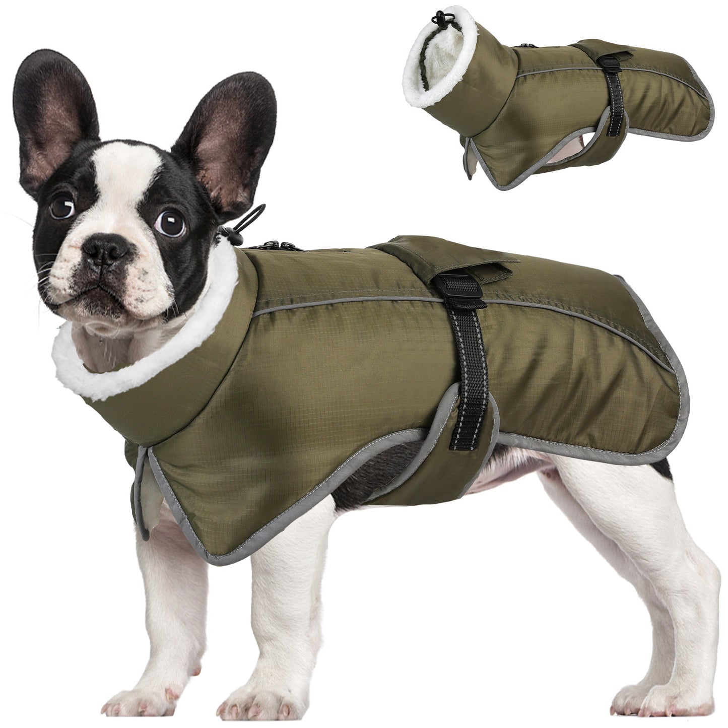 Blue Dog Winter Jacket – Warm, Windproof & Waterproof Pet Coat with Fleece Lining and Reflective Strips for Cold Weather(Size: XL) - view 4