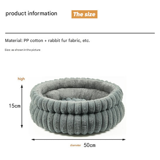 Coffee color Plush Round Pet Bed with Removable Cushion M Size, Thickened Warm Dog and Cat Nest for Small to Medium Pets, Cozy and Soft Sleeping Space for Home Use - view 5