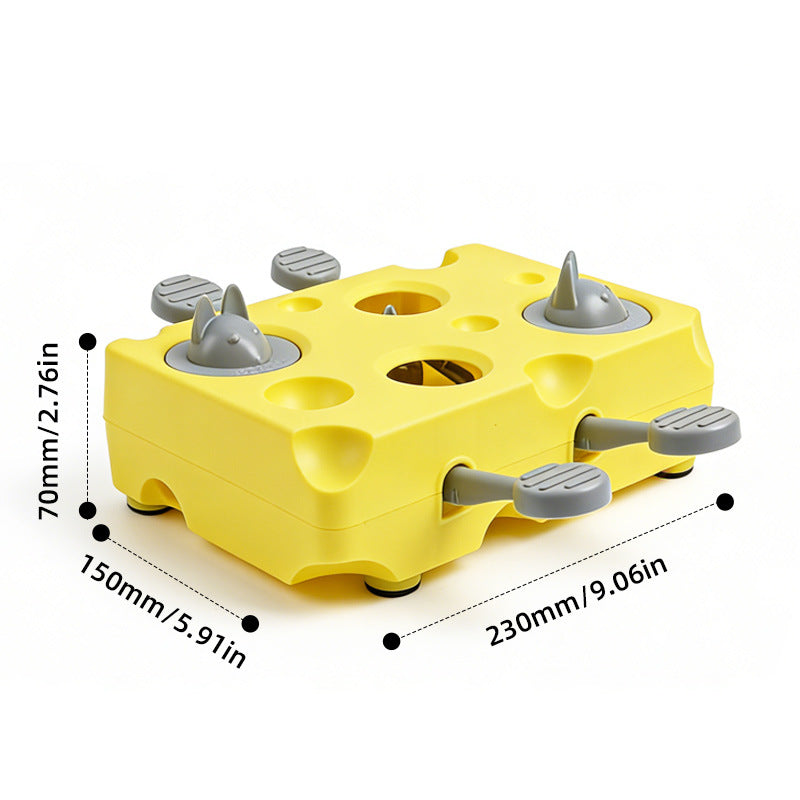 Yellow Cheese Whack-a-Mole Cat Toy – Interactive Treat Dispenser & Snack Reward Feeder for Indoor Cats, ABS Material with Non-Slip Base, Fun & Brain-Stimulating Puzzle Toy for Self-Entertainment - view 6