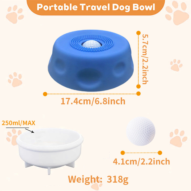 Blue Silicone Dog Liquid Lick Bowl with Floating Fun Ball - Interactive Slow Feeder & Anti-Slip Calming Pet Bowl for Dogs and Cats - view 4