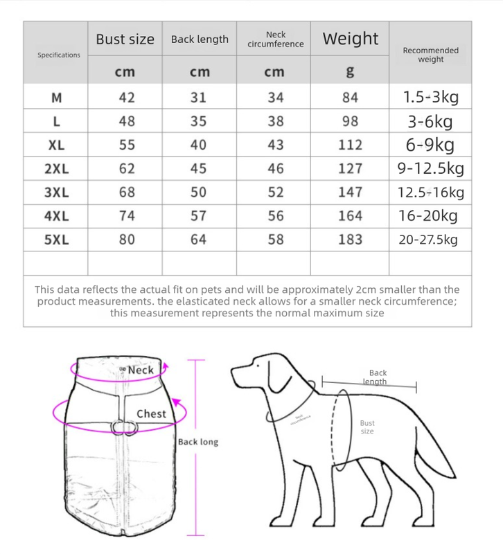 2-Pack (Pink + Yellow) —M Size — Warm, Thickened Winter Dog Coat / Pet Clothing — Waterproof Winter Dog Vest — Reflective Safety Design (Leash Compatible) - view 7