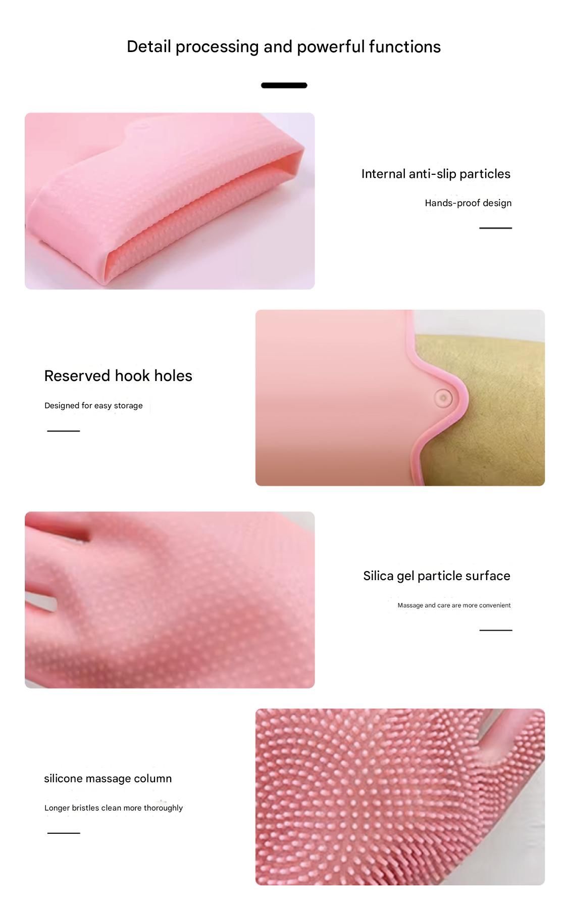Blue Silicone Pet Bathing Gloves - Pink Double-Sided Design for Cats and Dogs - Gentle Massage, Easy Lather, Durable and Waterproof, Ideal for Pet Grooming and Home Use - view 9