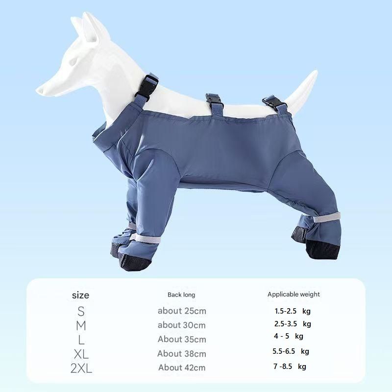 Grey XXL size Pet Waterproof Full-Body Dust-Proof Pants with Belly Coverage - Adjustable Straps, 4-Leg Protection for Small Dogs, Easy Clean Outdoor Wear - view 9