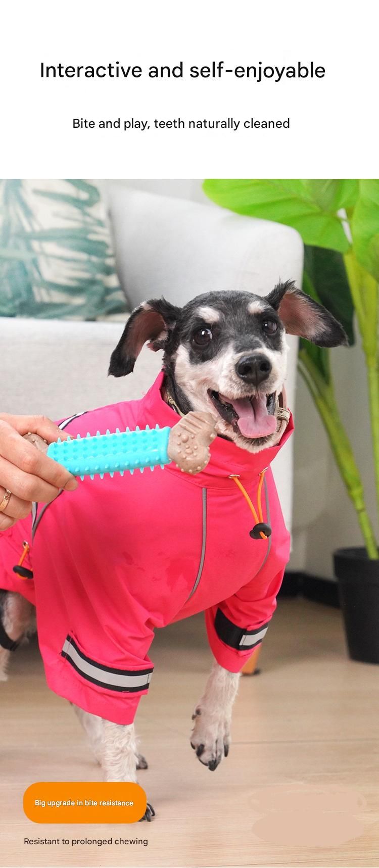 Orange Polka Dot Pattern Durable Dog Chew Toy - TPR Plastic Composite Bone for Small to Medium Dogs - Teeth Cleaning, Boredom Buster, Non-Toxic & Bite-Resistant Design for Puppies and Adult Dogs - view 7
