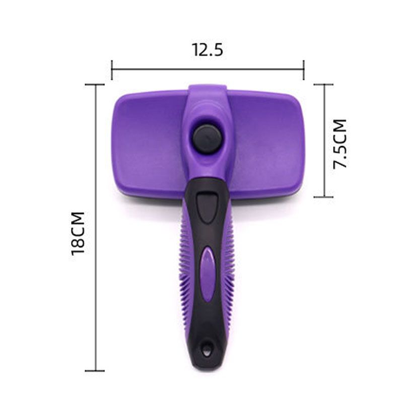 Blue Pet Grooming Brush - Large Self-Cleaning Deshedding Tool for Cats and Dogs - view 7