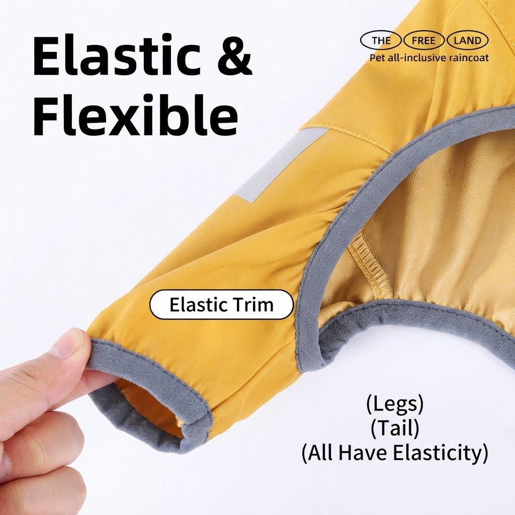 Blue Waterproof Full Body Dog Raincoat with Adjustable Hood & Waist, Easy Snap Closure and Hidden Leash Opening - Lightweight Four-Leg Reflective Pet Rain Suit for Small Medium Large Dogs, L Size - view 9