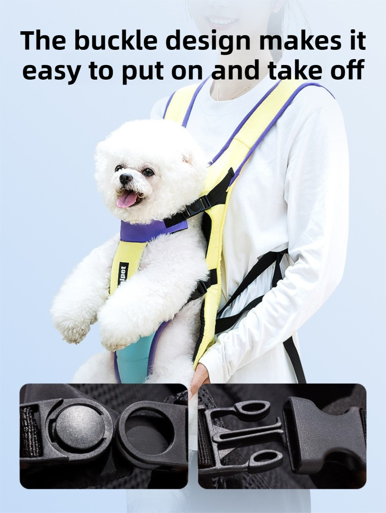 Black Hands Free Adjustable Dog Carrier Backpack with 3-Point Support, Reserved Tail Opening and Wide Padded Straps - Chest & Back Dual Use, Breathable on Both Sides and Quick-release Safety Buckles for Walking Bike Travel Outdoor Use, M Size - view 7