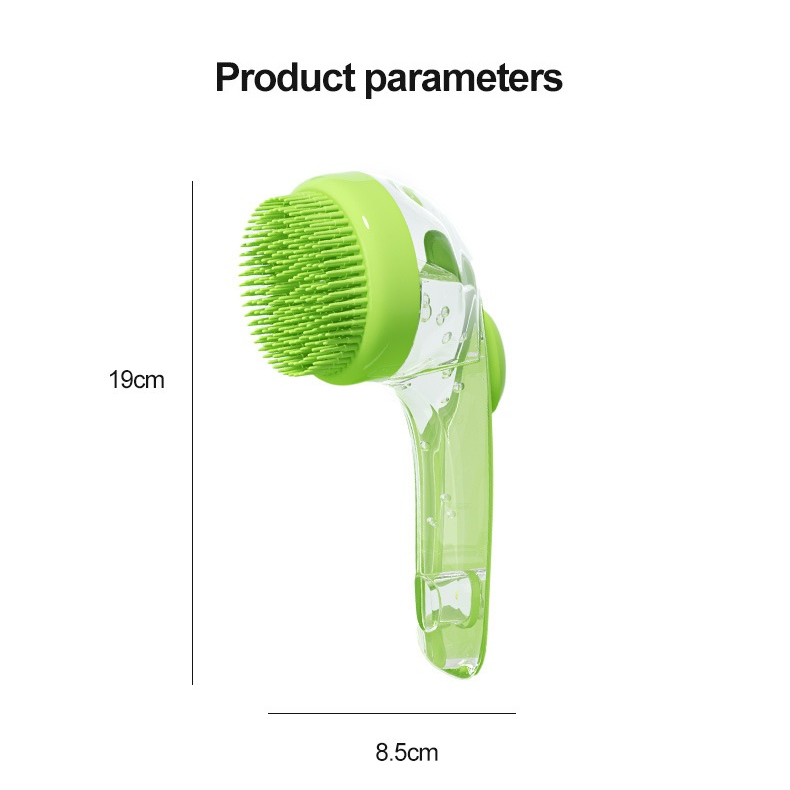 Blue Pet Silicone Bath Brush with Shampoo Dispenser - Leak-Proof One-Touch Soap Release-Dog and Cat Grooming Massage Brush Soft Cleaning Scrubber for Bathing Shedding and Skin Care - view 7